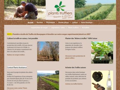 Réalisation du site internet spécialisé dans les plants truffiers de la Pépinière de Genolier
